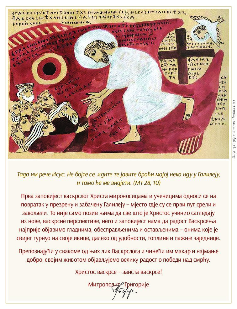 Read more about the article Васкршња честитка Митрополита Григорија